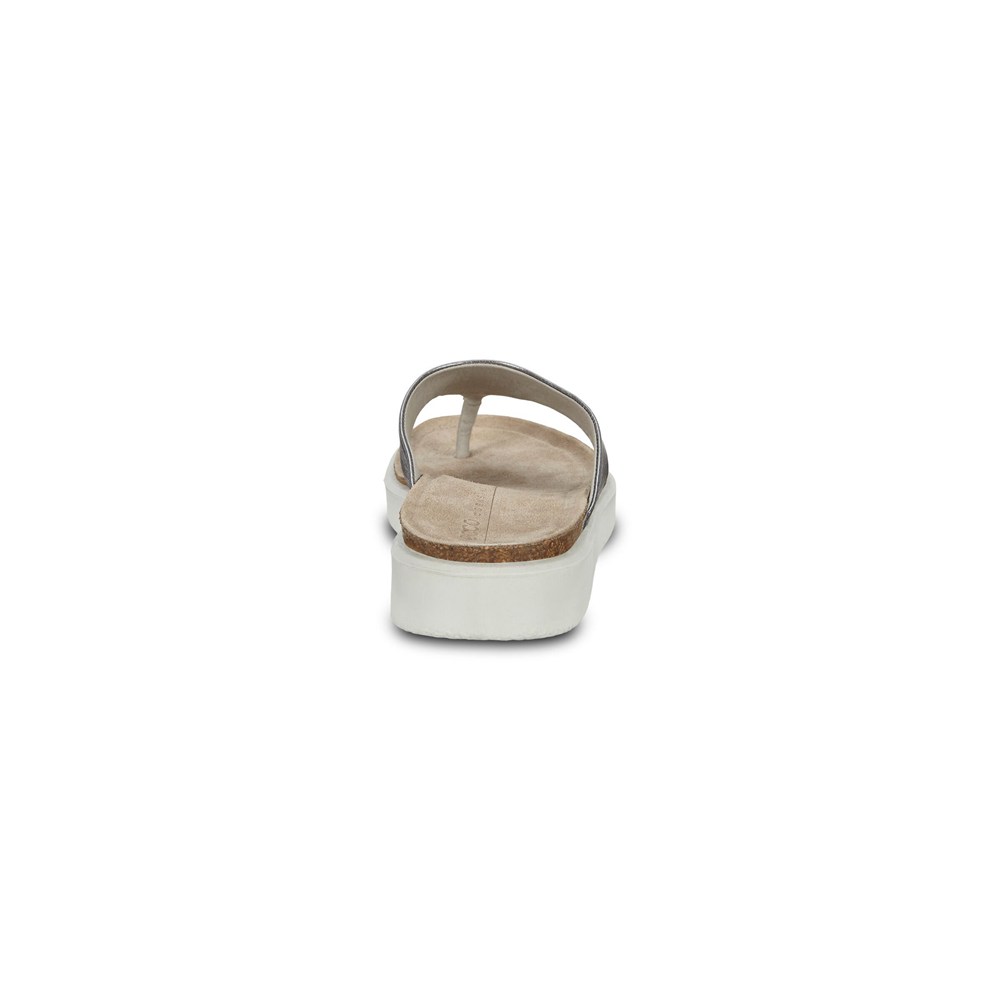 Sandalias Mujer - ECCO Corksphere Thong - Plateados - MUW617428